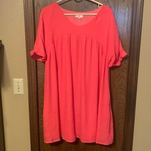 Ott large peachy pink swing dress with pockets!